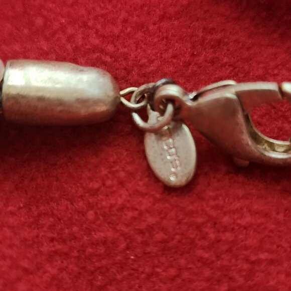 Chico's Silver Gold White Faux Pearl Crystal Ball Chain Box Link 36" Necklace - Picture 16 of 16